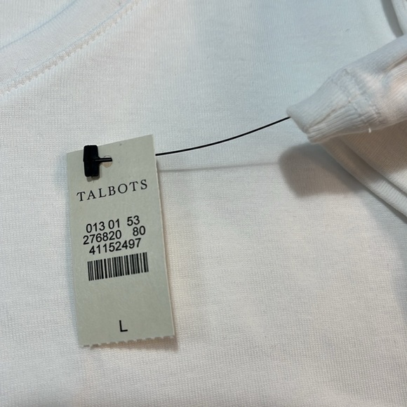 Talbots long sleeve V-neck T-shirt colors is white size is large - Picture 4 of 4